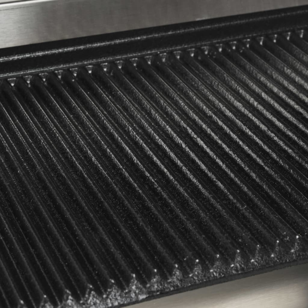 Panini grill gegroefd 1800 W 31x30,5x20 cm roestvrij staal