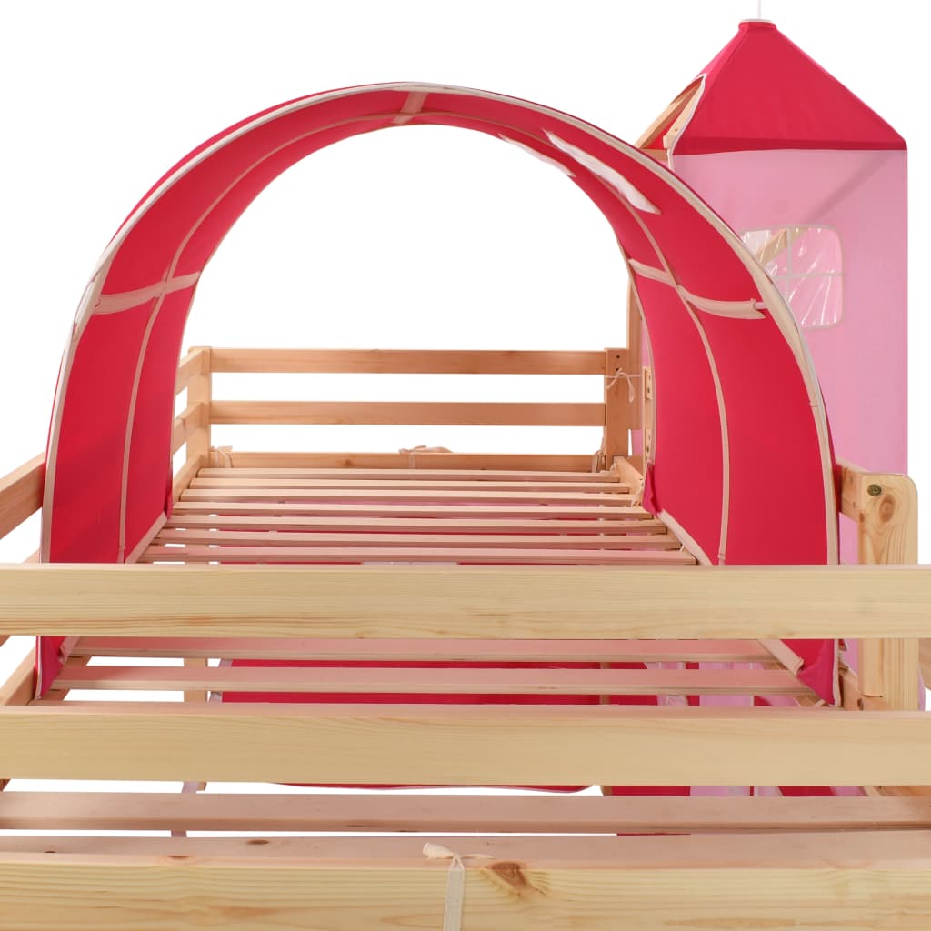 Kinderhoogslaper met glijbaan en ladder grenenhout 208x230 cm
