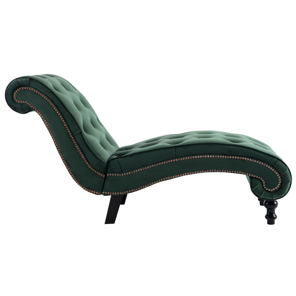 Chaise longue fluweel groen
