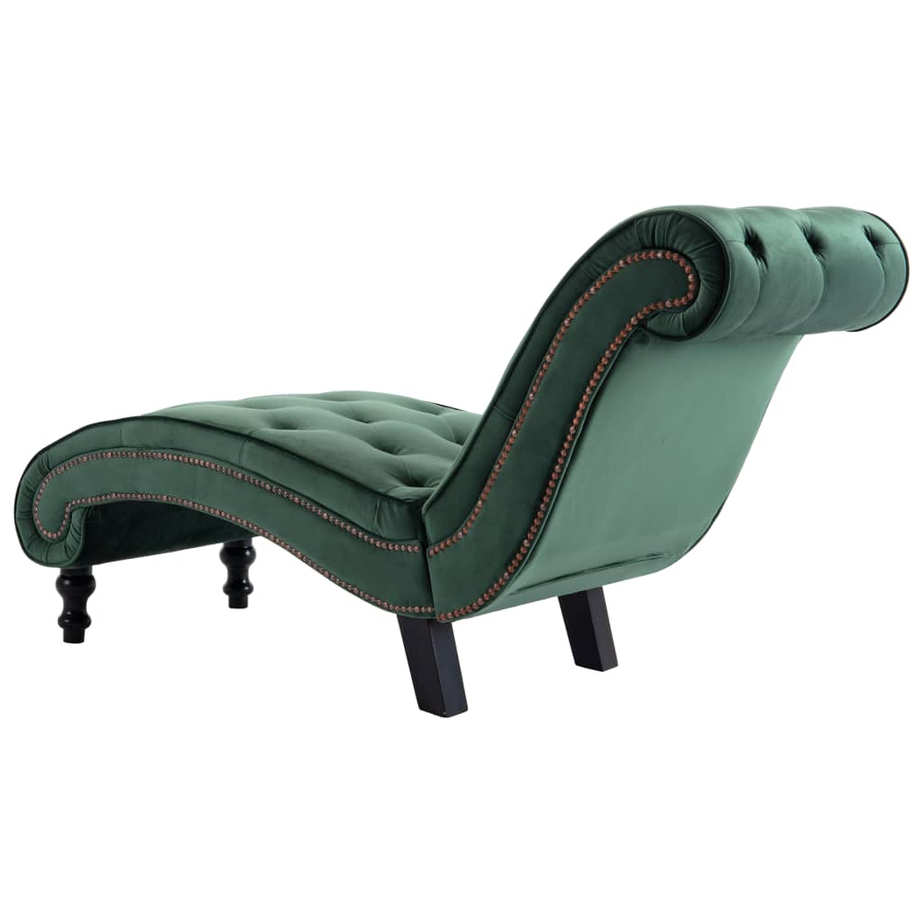 Chaise longue fluweel groen