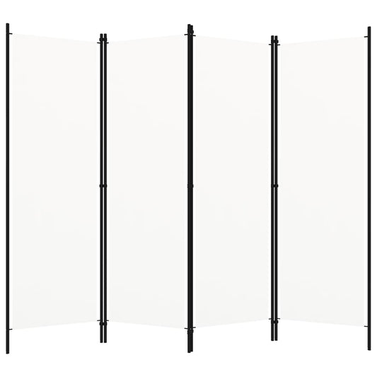 Kamerscherm met 4 panelen 200x180 cm wit