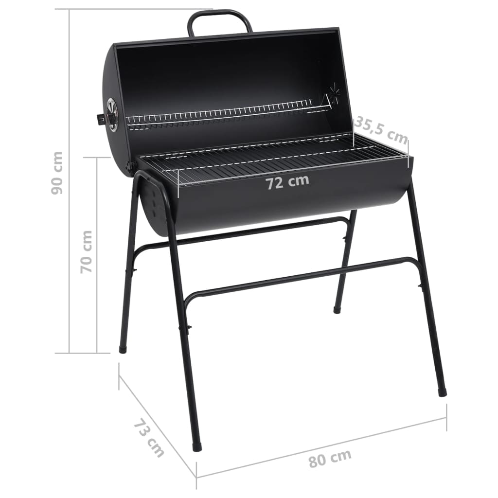 Trendy Barbecuevat met 2 kookroosters 80x95x90 cm staal zwart