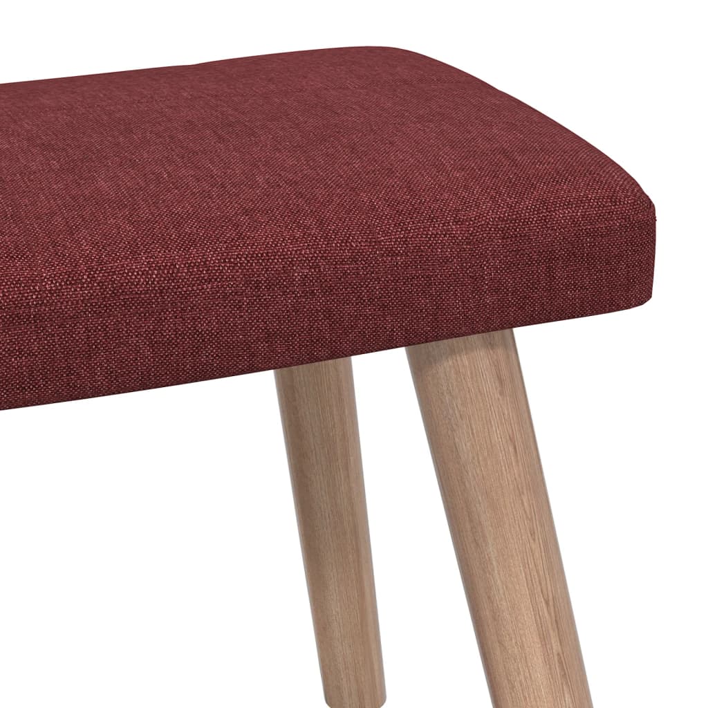 Relaxstoel met voetenbank stof wijnrood