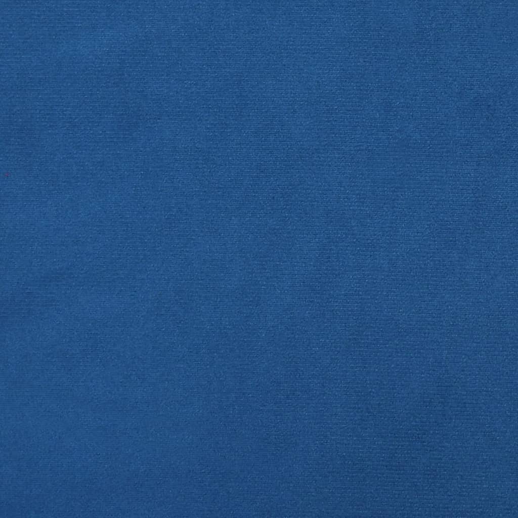 Schommelstoel met voetenbank fluweel blauw