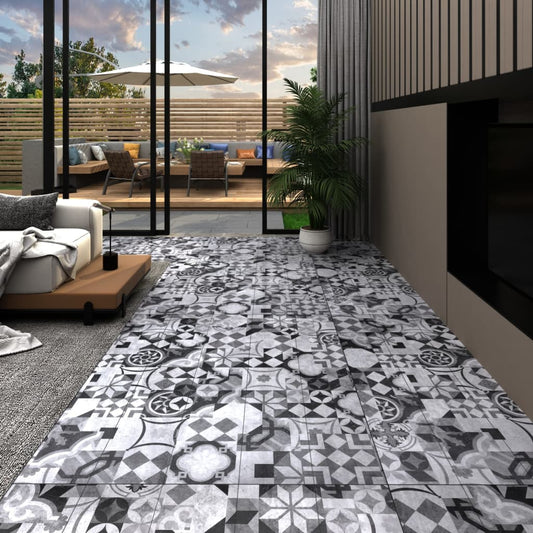 Vloerplanken zelfklevend 5,21 m² 2 mm PVC grijs patroon
