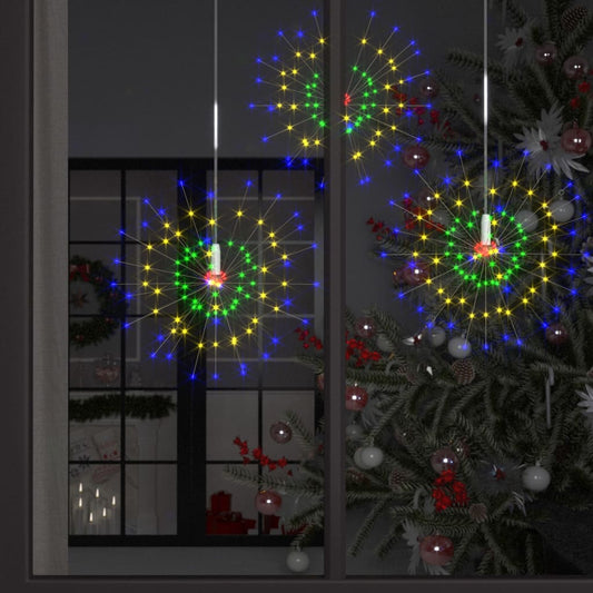 Kerstverlichting vuurwerk 140 LED's buiten 20 cm meerkleurig