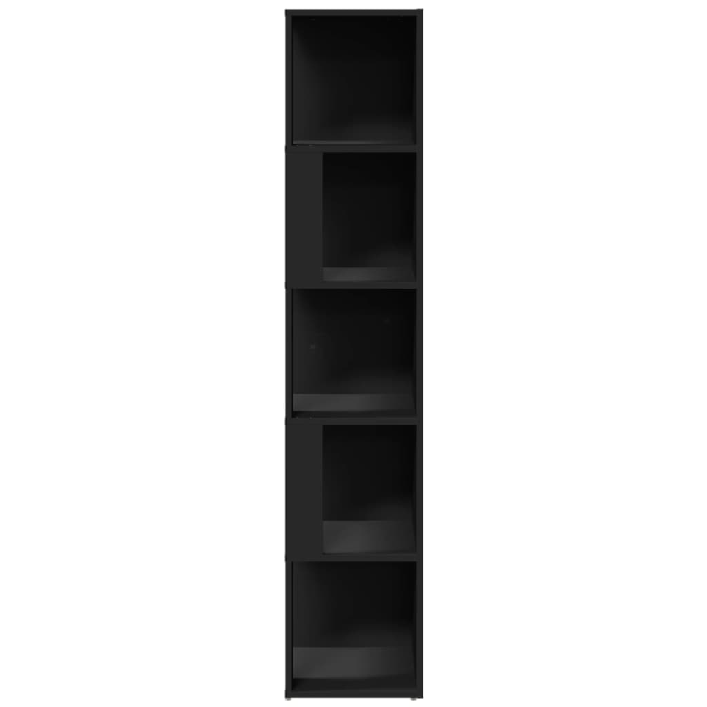Hoekkast 33x33x164,5 cm spaanplaat zwart