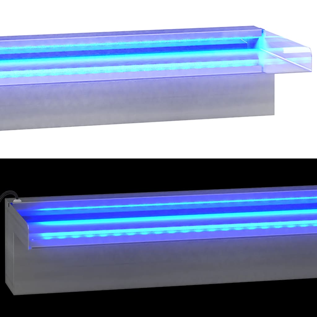 Watervaloverlaat met RGB LED's 60 cm roestvrij staal