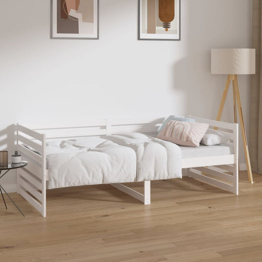 Slaapbank 90x190 cm massief grenenhout wit