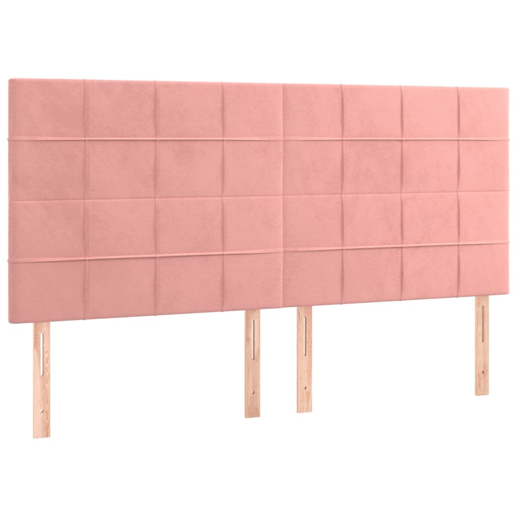 Boxspring met matras fluweel roze 180x200 cm