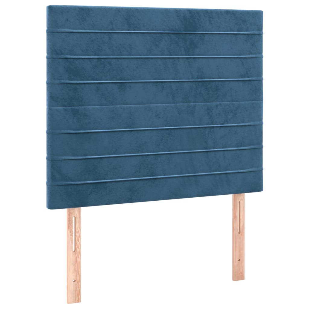 Boxspring met matras fluweel donkerblauw 90x190 cm