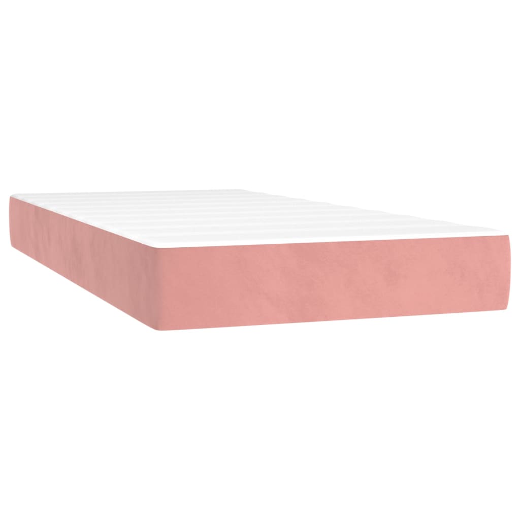 Boxspring met matras fluweel roze 200x200 cm