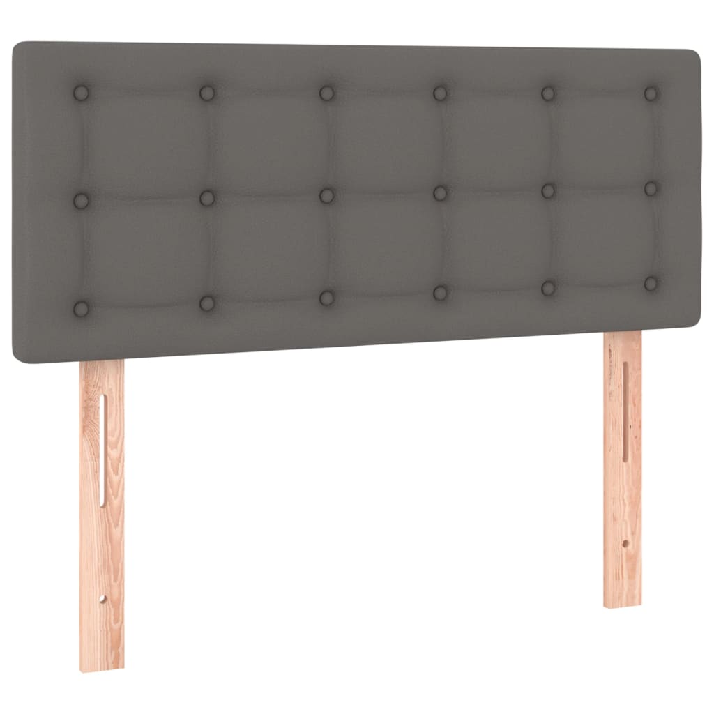 Boxspring met matras en LED kunstleer grijs 120x200 cm
