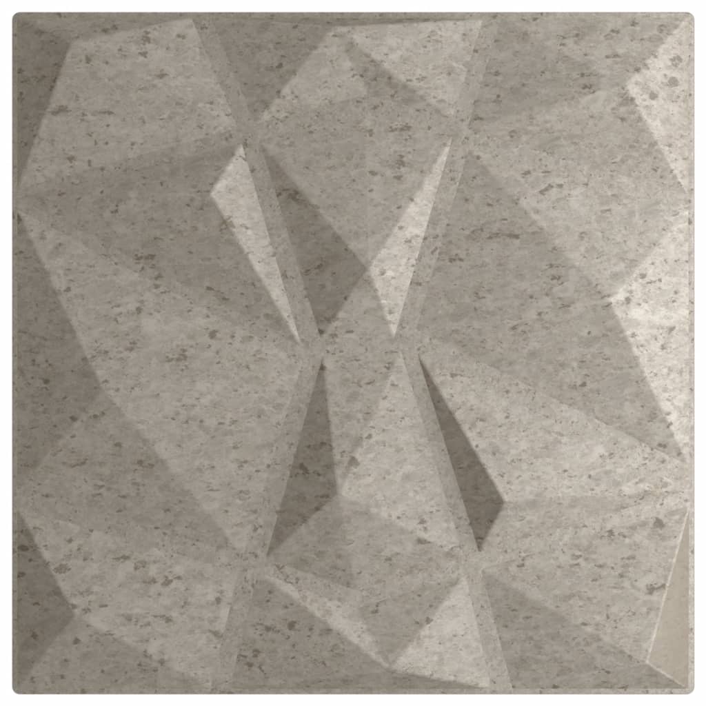 48 st Wandpanelen diamant 12 m² 50x50 cm XPS betongrijs