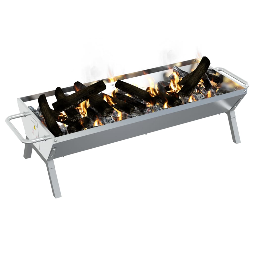 Trendy Barbecueplaat 118x42x30,5 cm roestvrij staal zilverkleurig