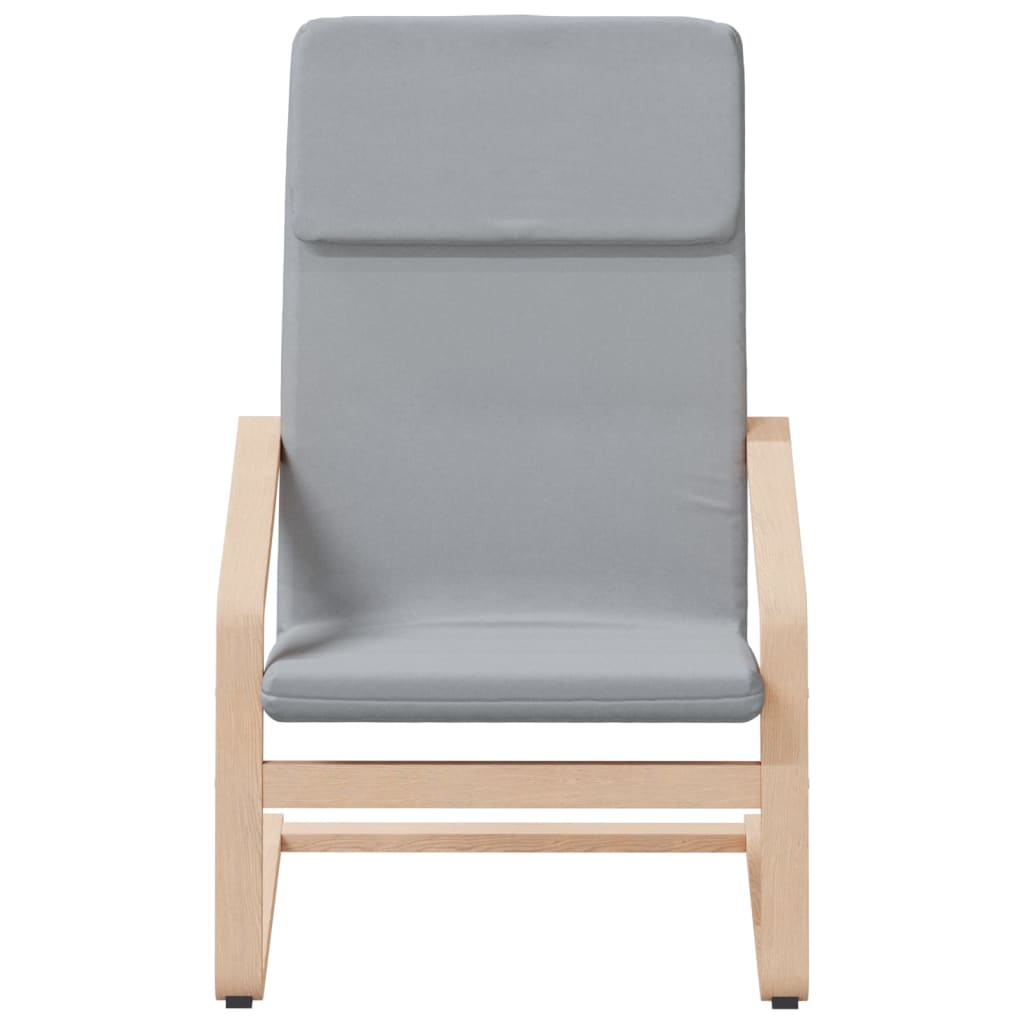 Relaxstoel met voetenbankje stof lichtgrijs