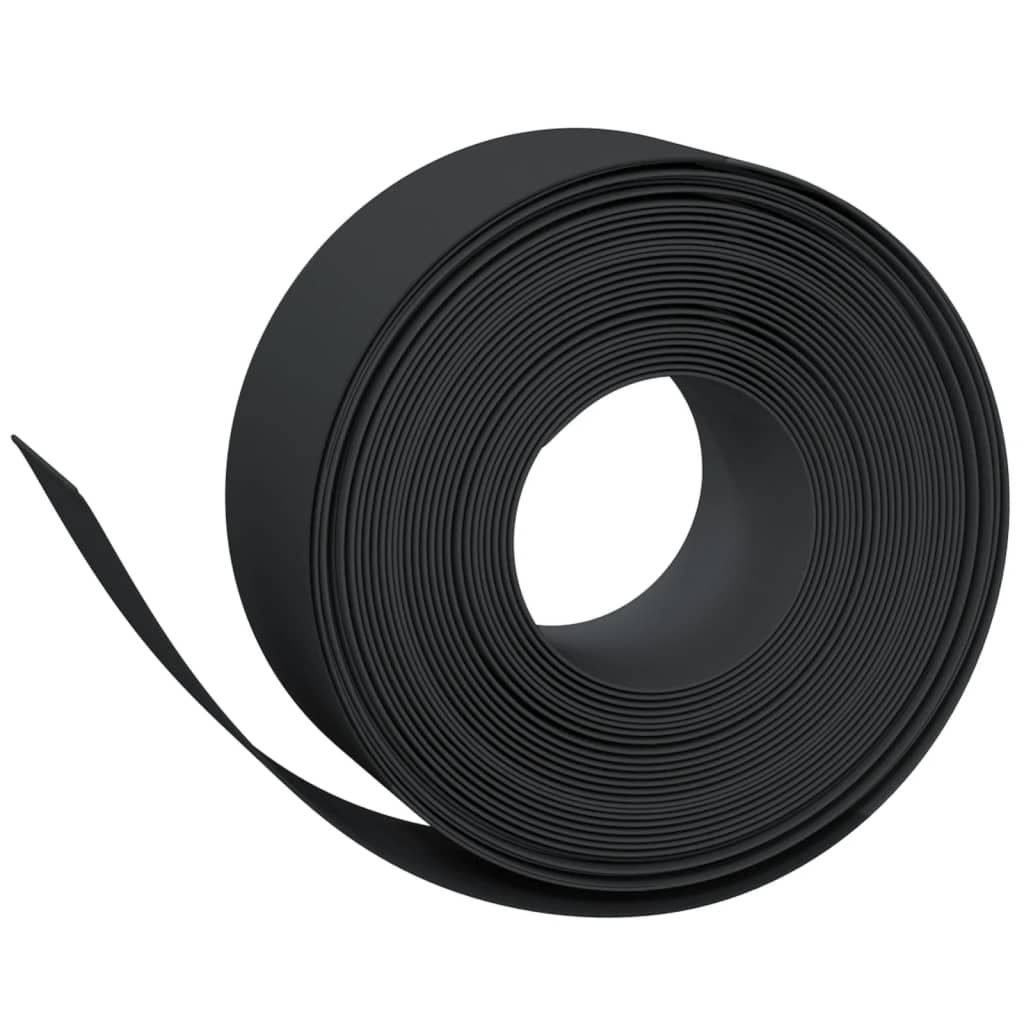 Tuinrand 10 m 20 cm polyetheen zwart