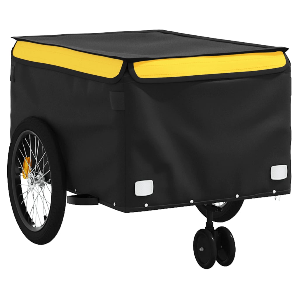 Fietstrailer 45 kg ijzer zwart en geel