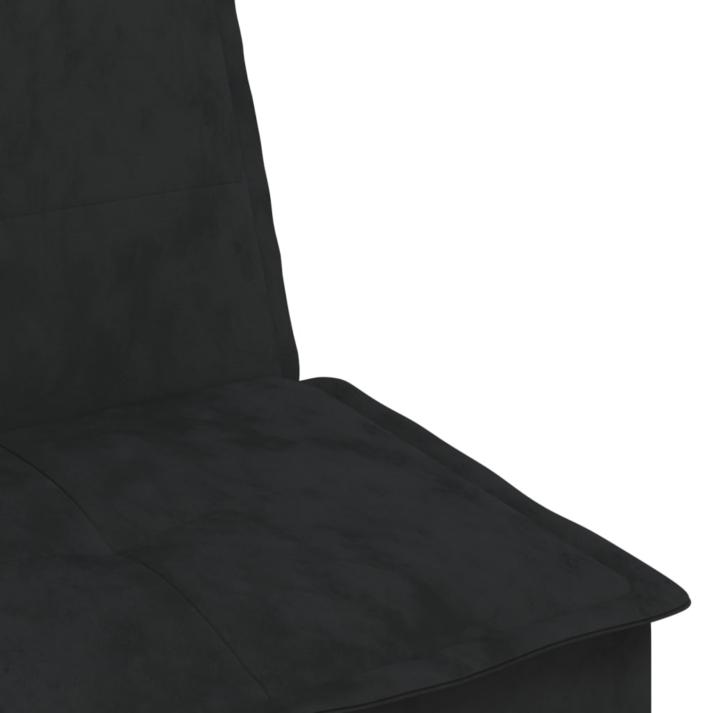 Slaapbank L-vormig 255x140x70 cm fluweel zwart