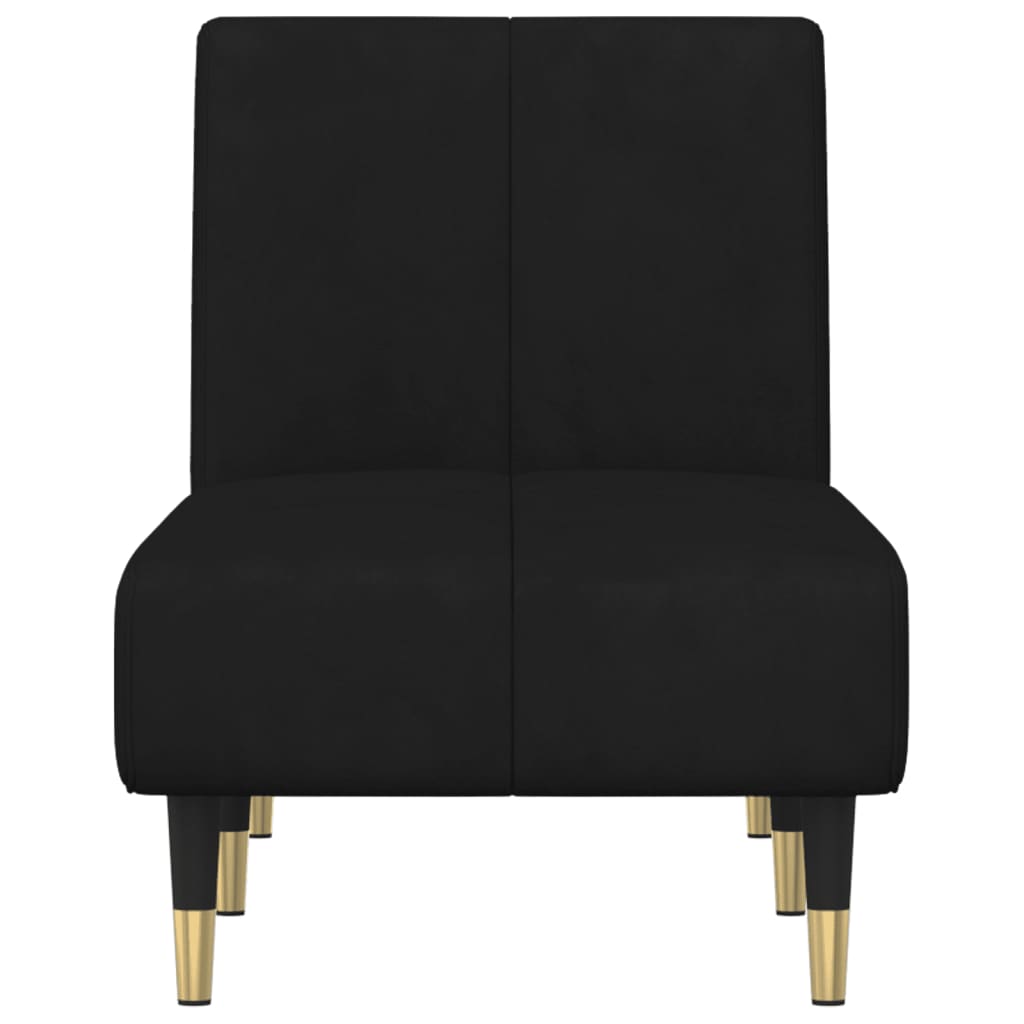 Chaise longue fluweel zwart