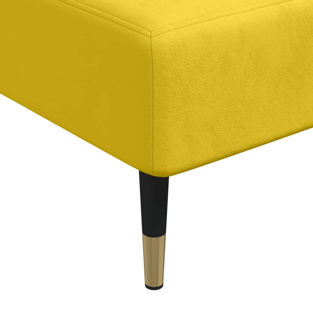 Chaise longue fluweel geel