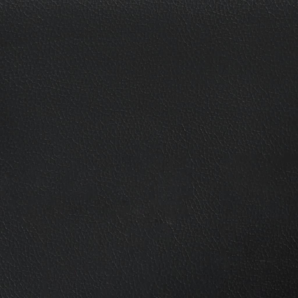 Driezitsbank met sierkussens 180 cm kunstleer zwart
