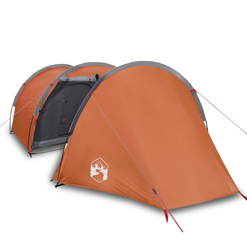 Tent 4-persoons 405x170x106 cm 185T taft grijs en oranje