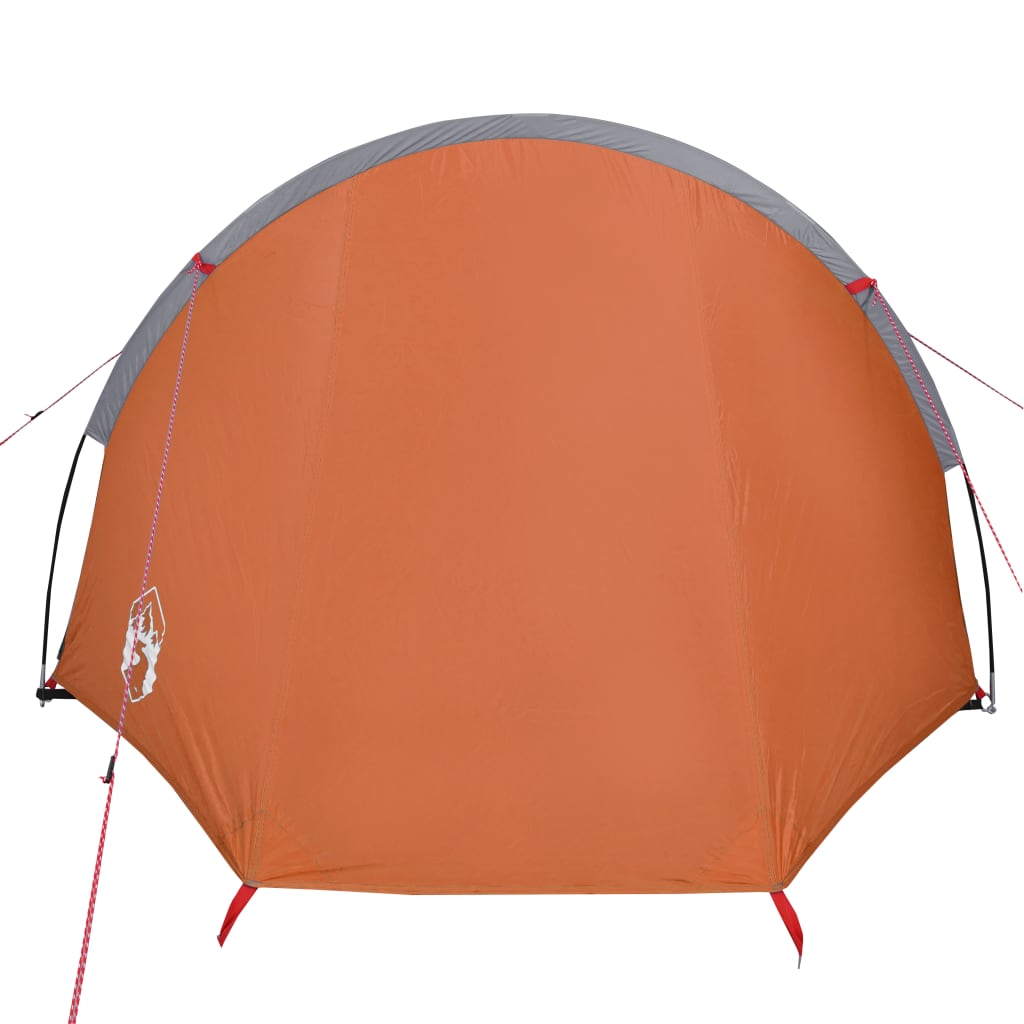 Tent 4-persoons 405x170x106 cm 185T taft grijs en oranje