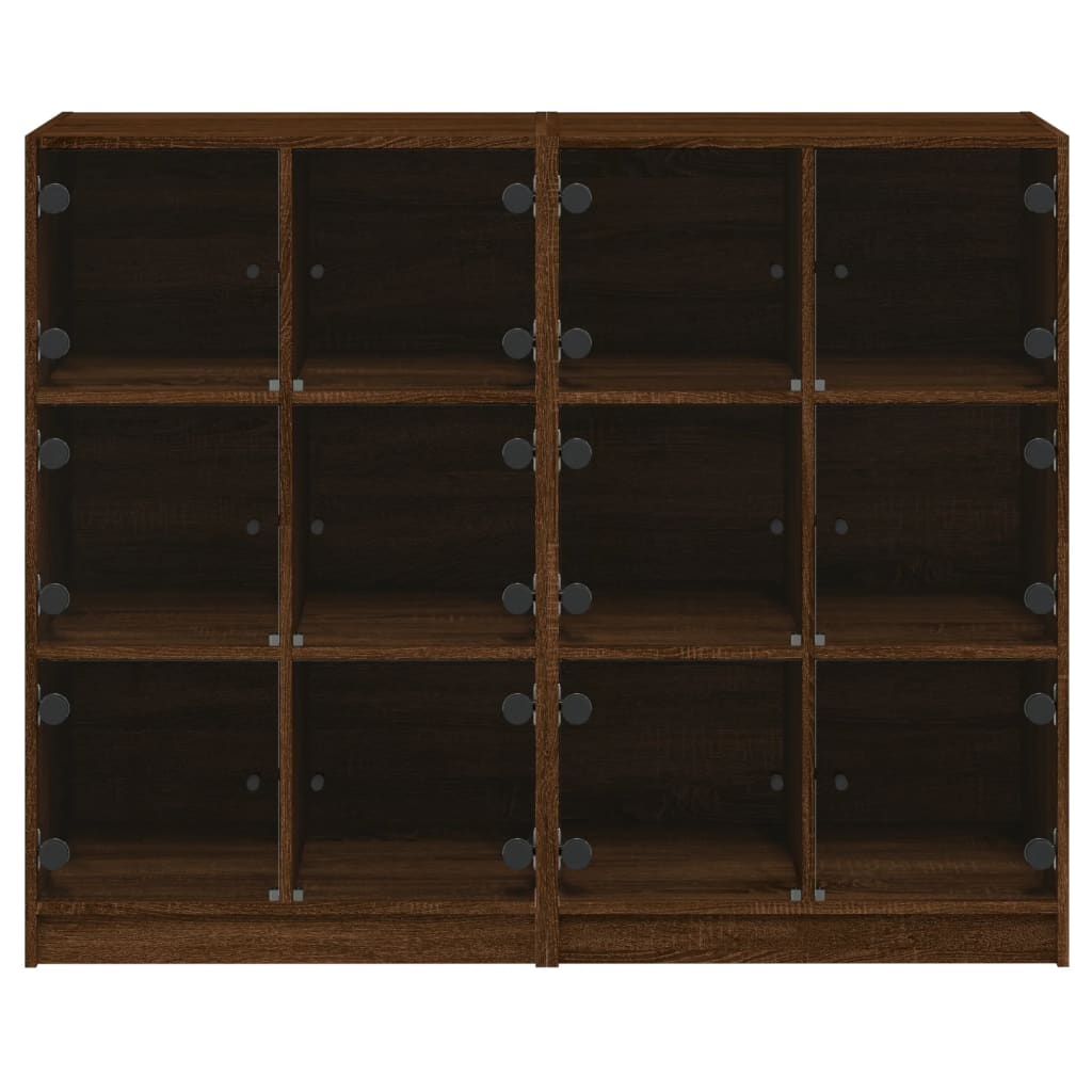 Boekenkast met deuren 136x37x109 cm hout bruineikenkleurig