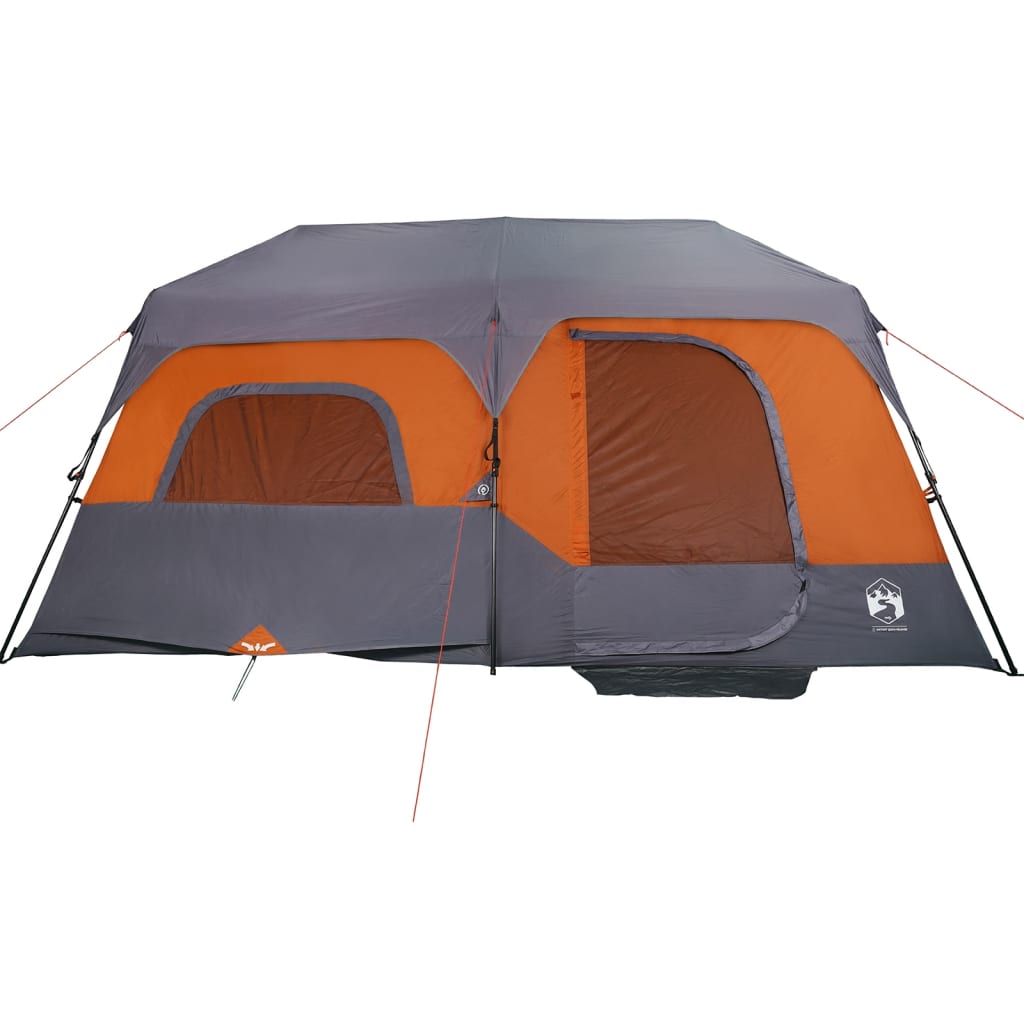 Tent 9-persoons waterdicht grijs en oranje