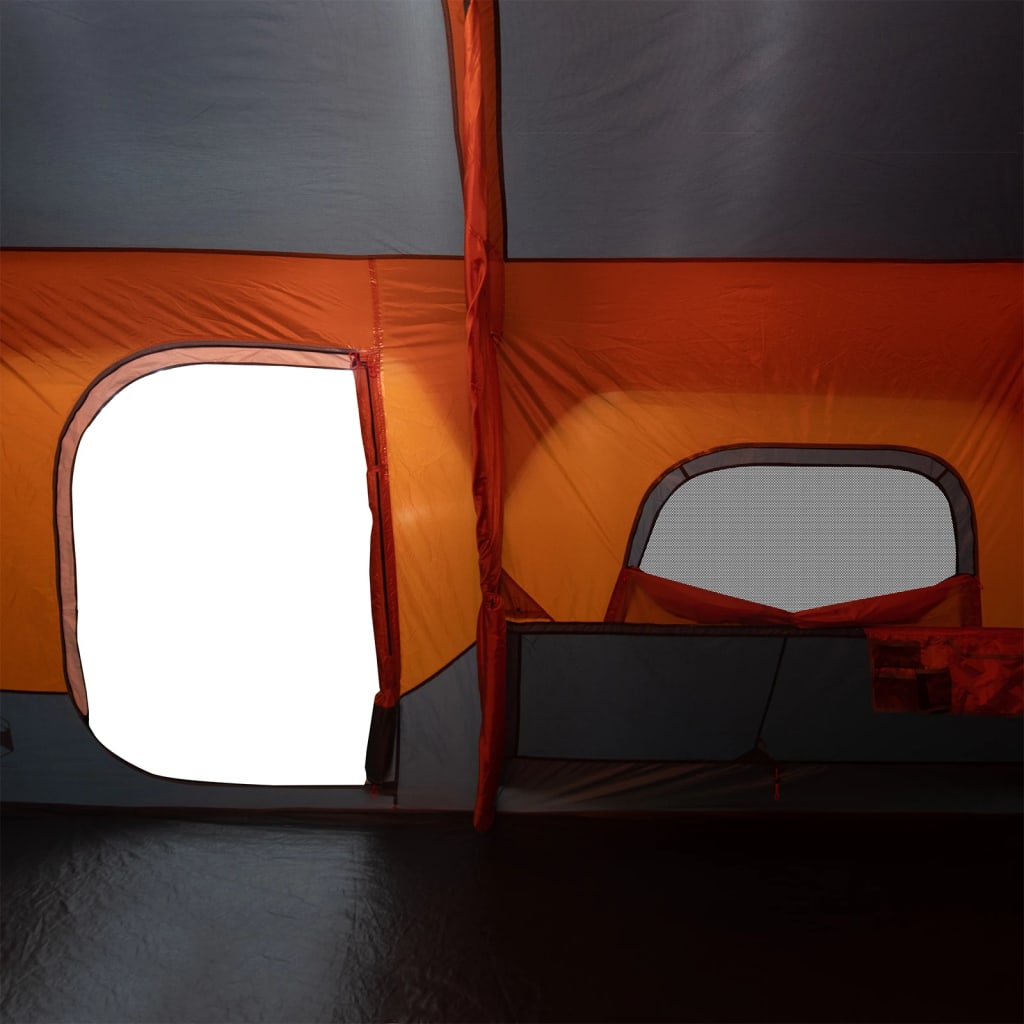 Tent 9-persoons waterdicht grijs en oranje