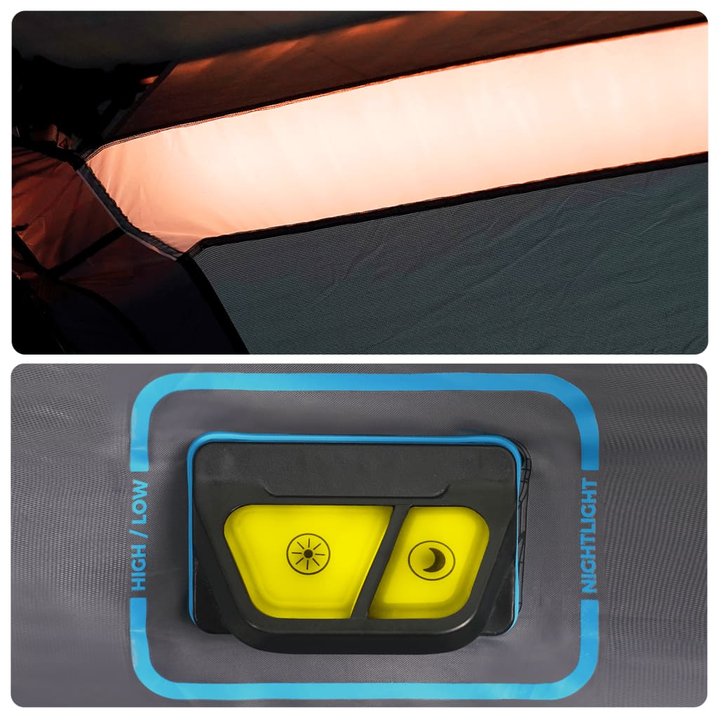 Tent 10-persoons waterdicht met LED lichtgroen