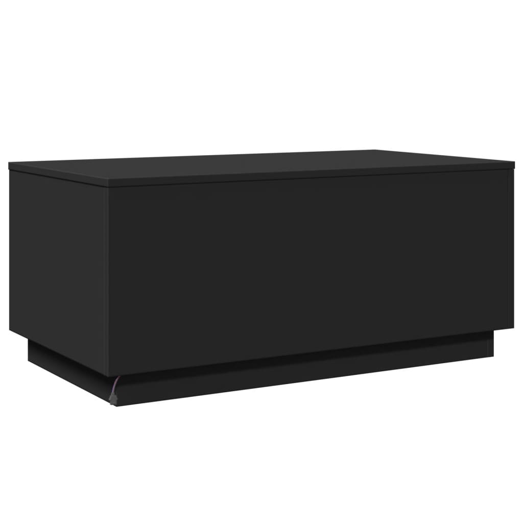 Salontafel met LED-verlichting 90x50x40 cm zwart