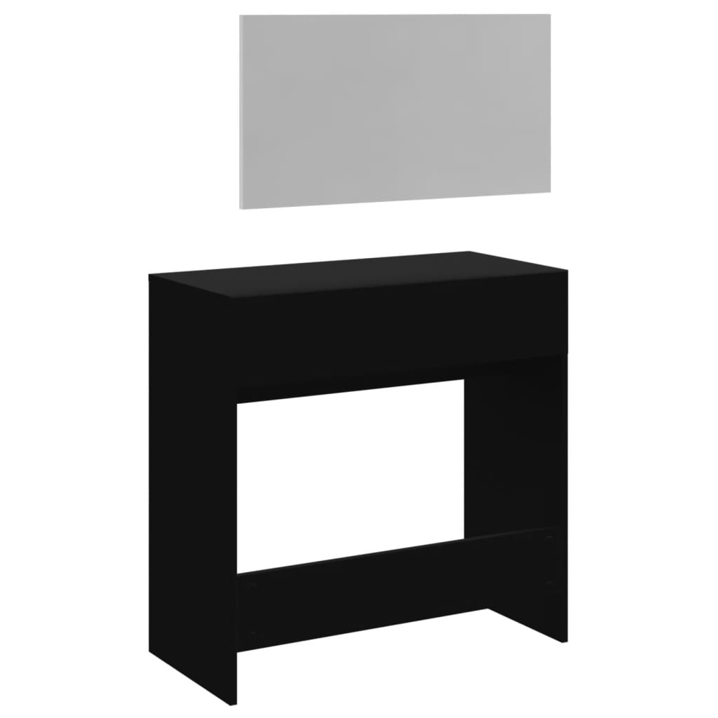Kaptafel met spiegel 80x39x80 cm zwart
