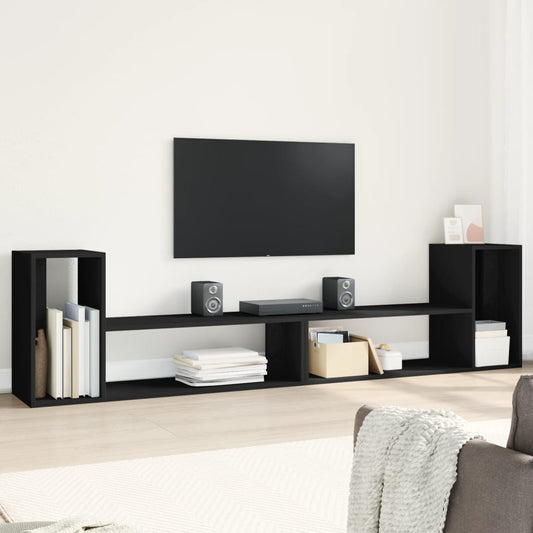 Tv-meubelen 2 st 100x30x50 cm bewerkt hout zwart
