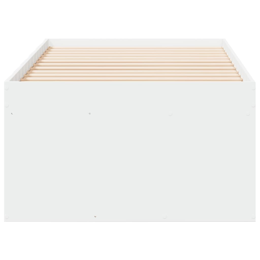 Slaapbank met lades 100x200 cm bewerkt hout wit