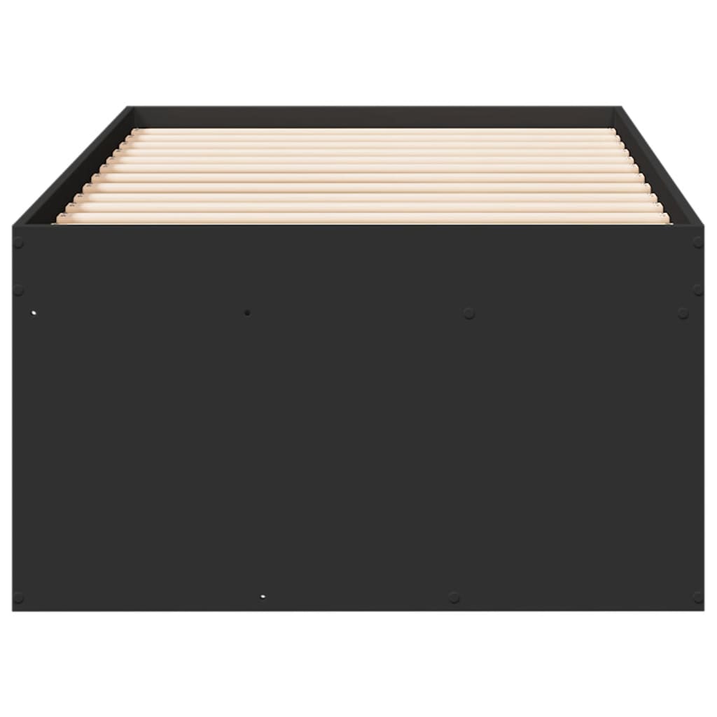 Slaapbank met lades 100x200 cm bewerkt hout zwart