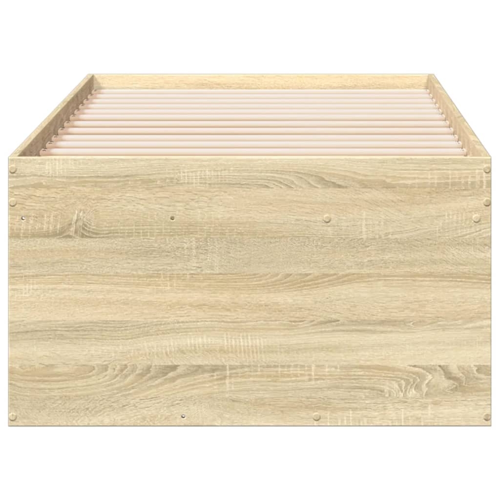Slaapbank met lades 100x200 cm bewerkt hout sonoma eikenkleurig