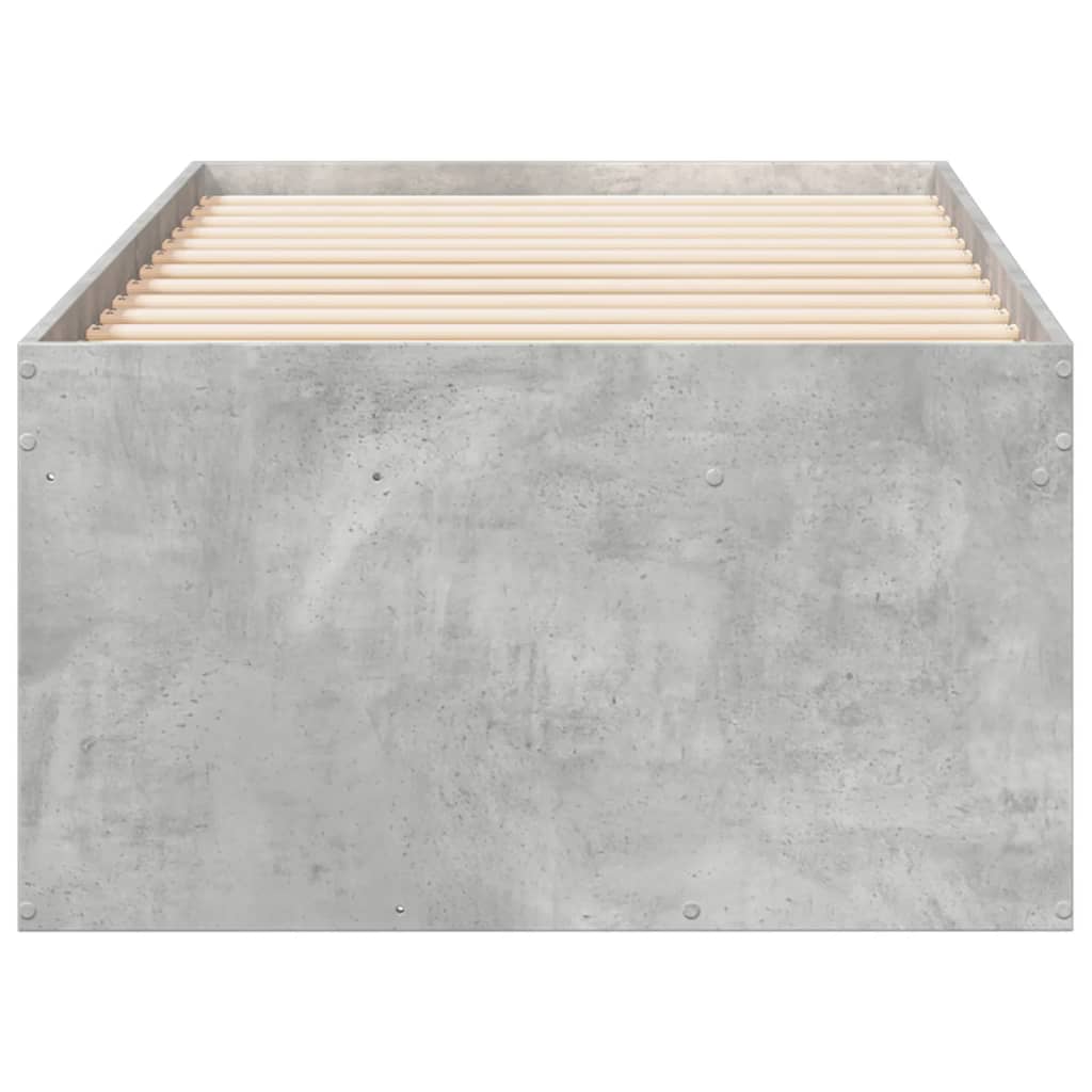 Slaapbank met lades 90x200 cm bewerkt hout betongrijs