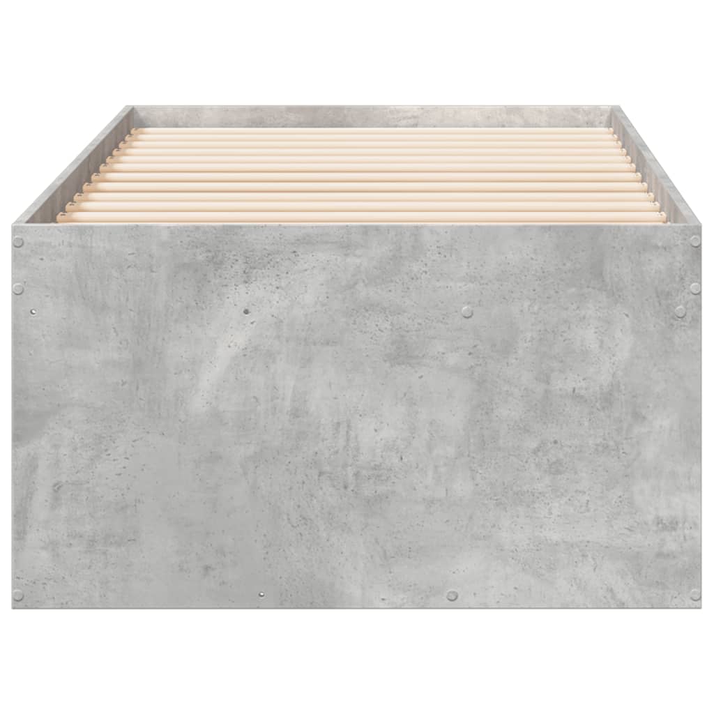 Slaapbank met lades 75x190 cm bewerkt hout betongrijs