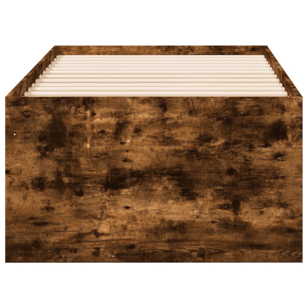 Slaapbank met lades 75x190 cm bewerkt hout gerookt eikenkleurig