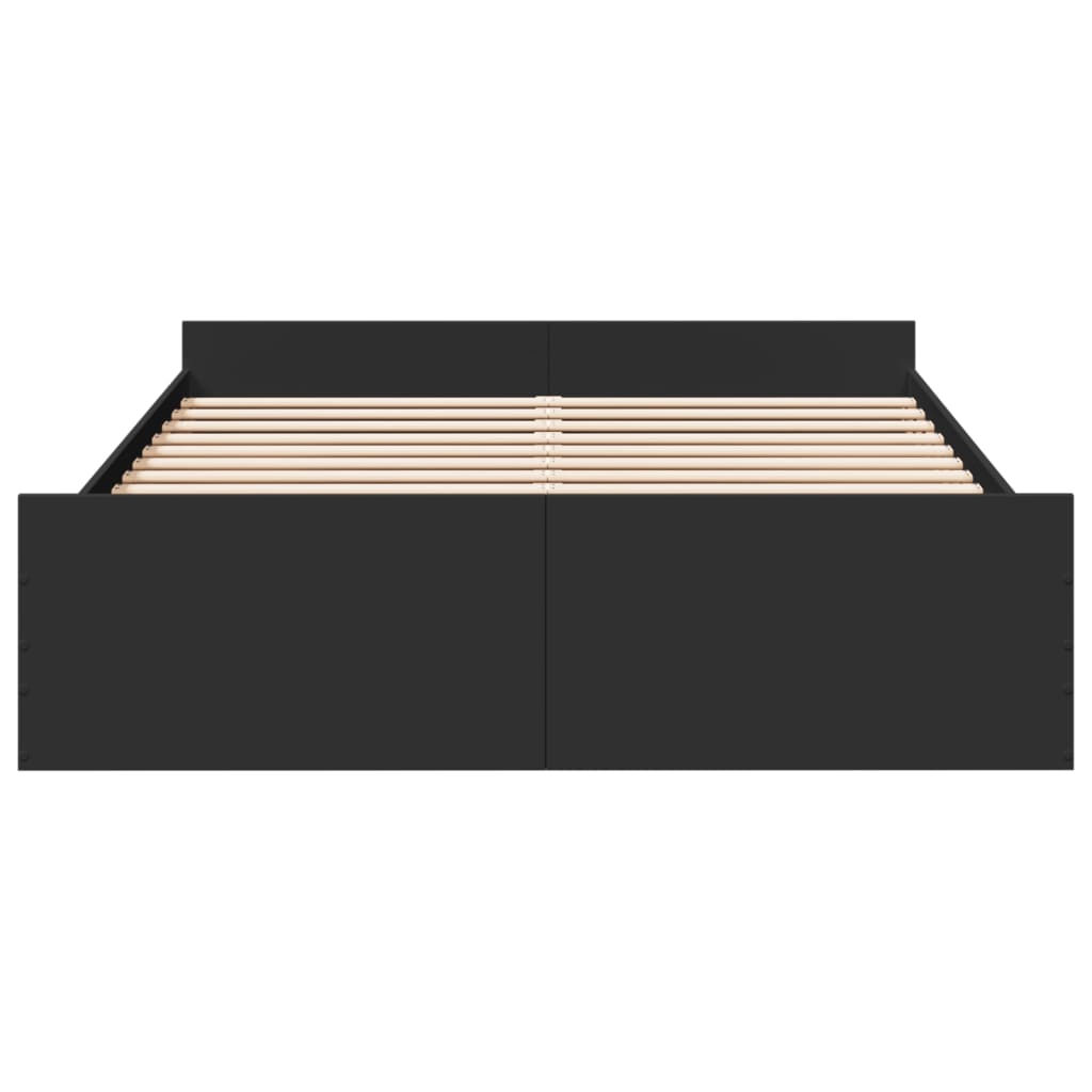 Bedframe met lades bewerkt hout zwart 150x200 cm