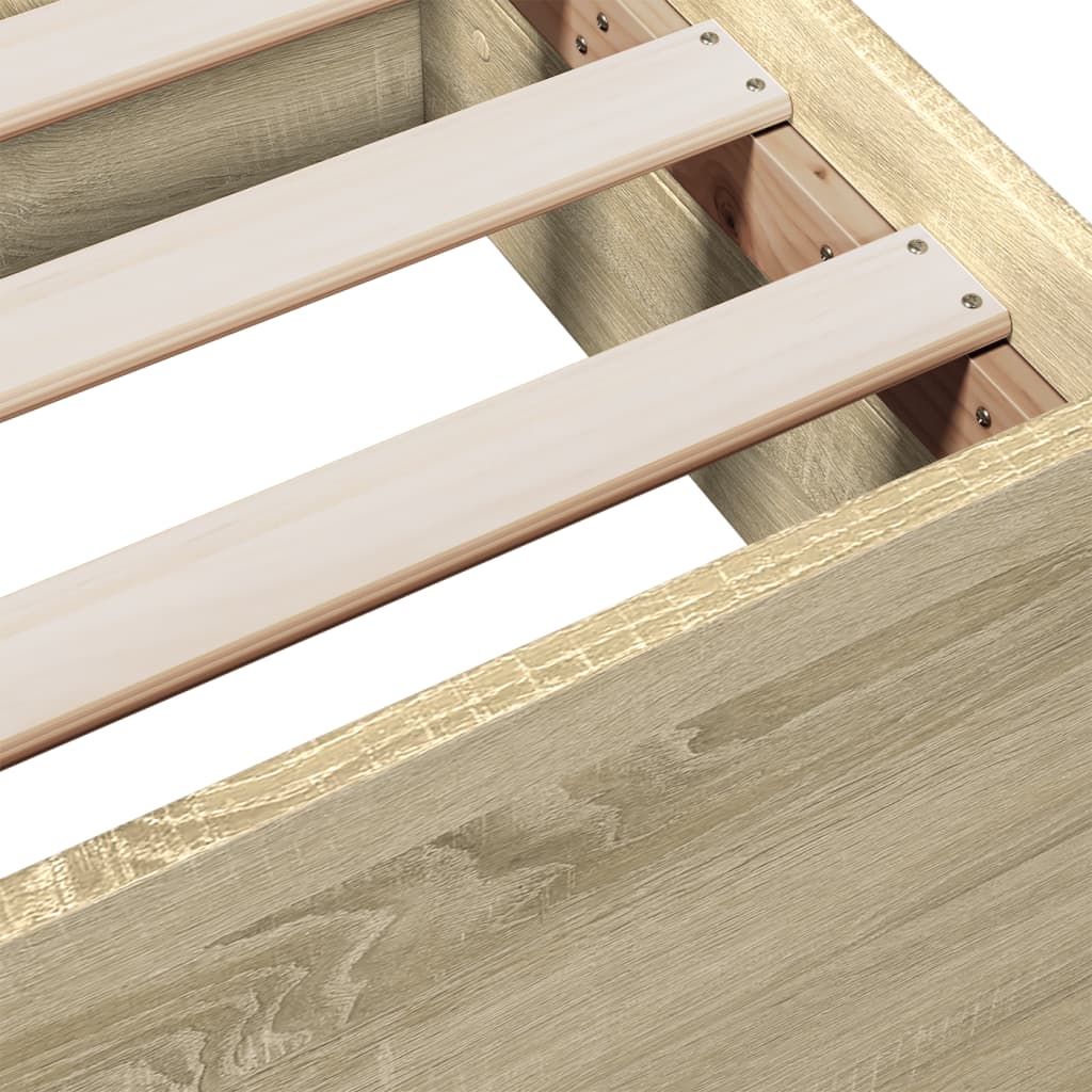 Bedframe met lades bewerkt hout sonoma eikenkleurig 150x200 cm