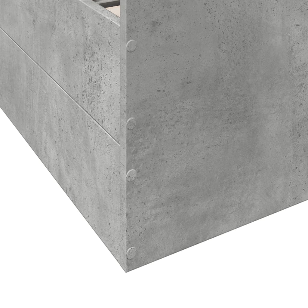Bedframe met lades bewerkt hout betongrijs 150x200 cm