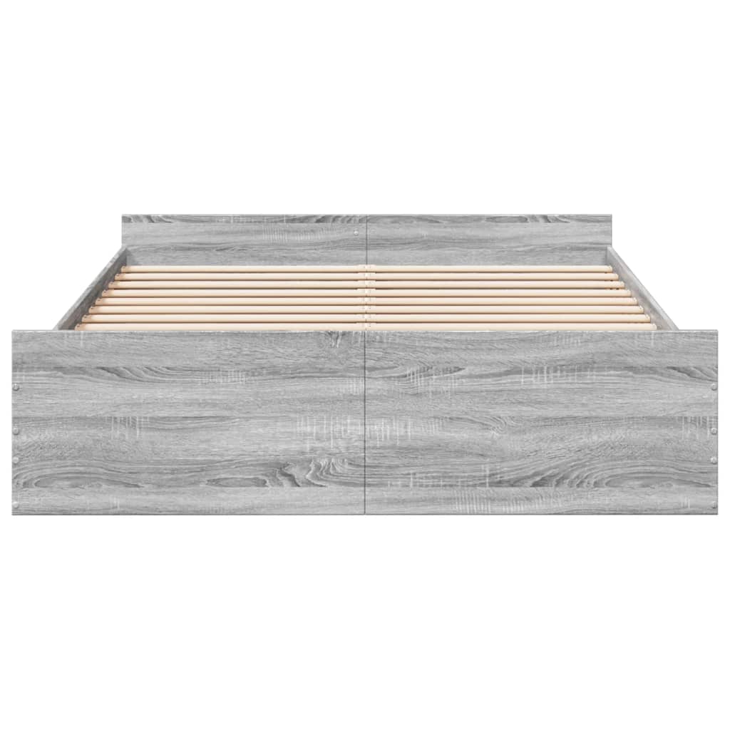 Bedframe met lades bewerkt hout grijs sonoma eiken 150x200 cm