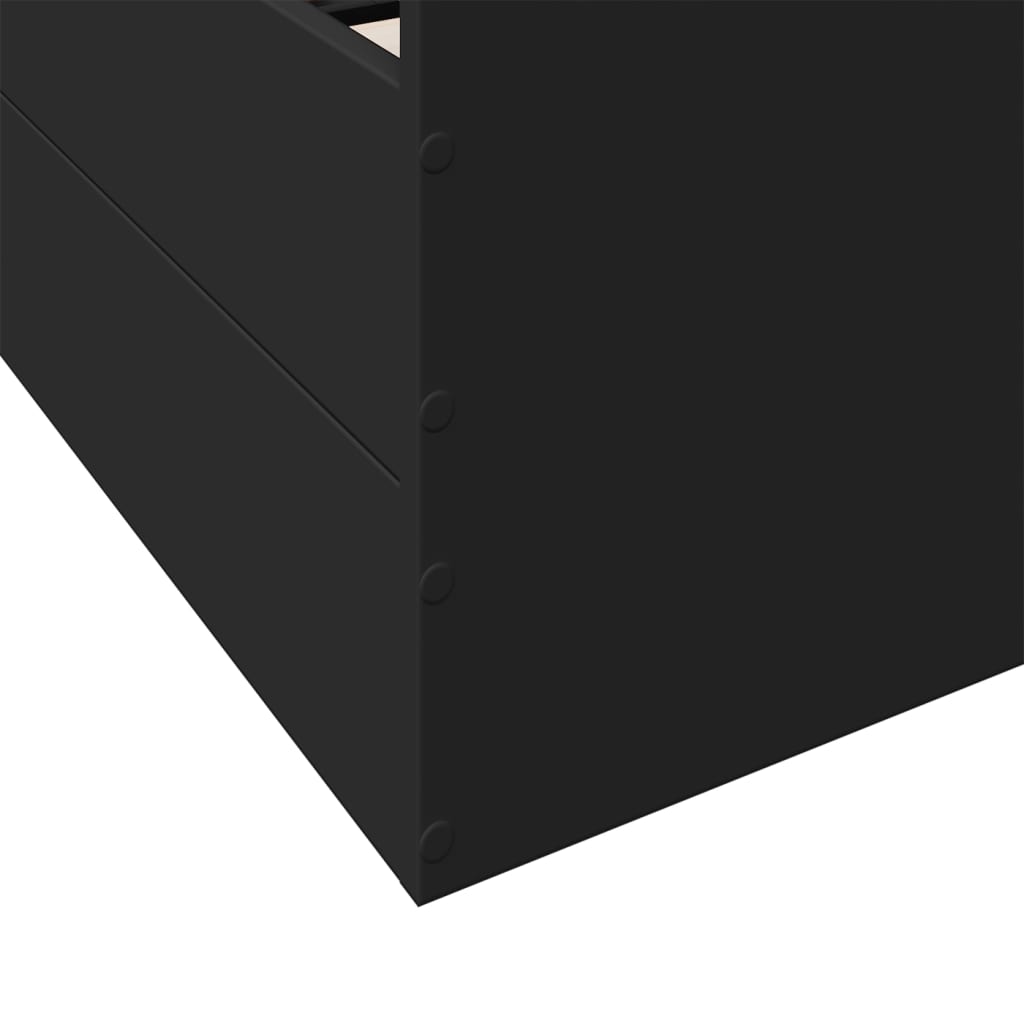 Bedframe met lades bewerkt hout zwart 75x190 cm