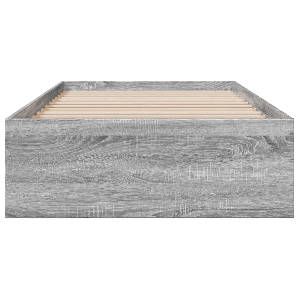 Bedframe met lades bewerkt hout grijs sonoma eiken 75x190 cm
