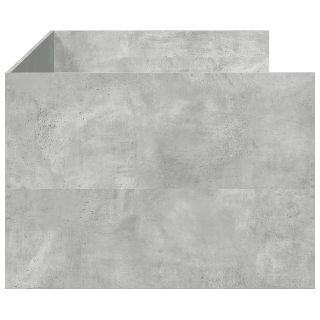 Slaapbank met lades 75x190 cm bewerkt hout betongrijs