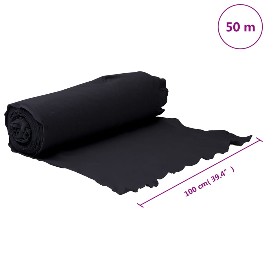 Geotextielmembraan 1x50 m polyestervezel zwart