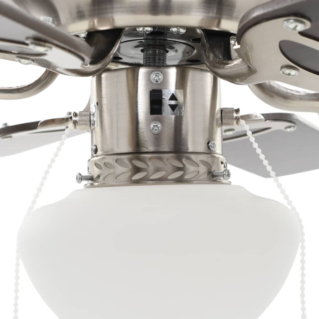 Krijg verkoeling en verlichting met een stijlvolle, donkerbruine plafondventilator inclusief lamp - 82 cm